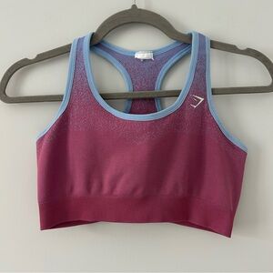 Gymshark Adapt Ombre Seamless Sports Bra Pink Blue M